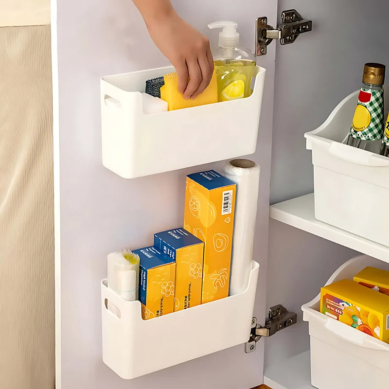 Non Perforated Cling Film Rack Inside Cabinet Wall Shelf Shelves Spice Rack
