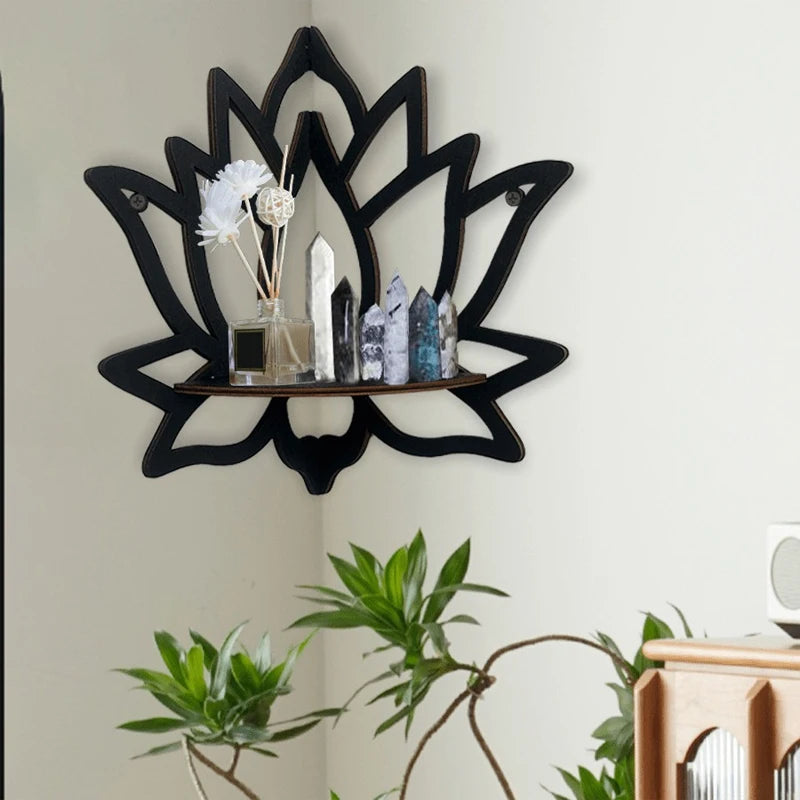 Wooden Lotus Hollow Decorative Rack Aromatherapy Organi