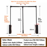 eprolo wardrobe pull-down hanger with adjustable lift rod for space-saving closet storage and organization.