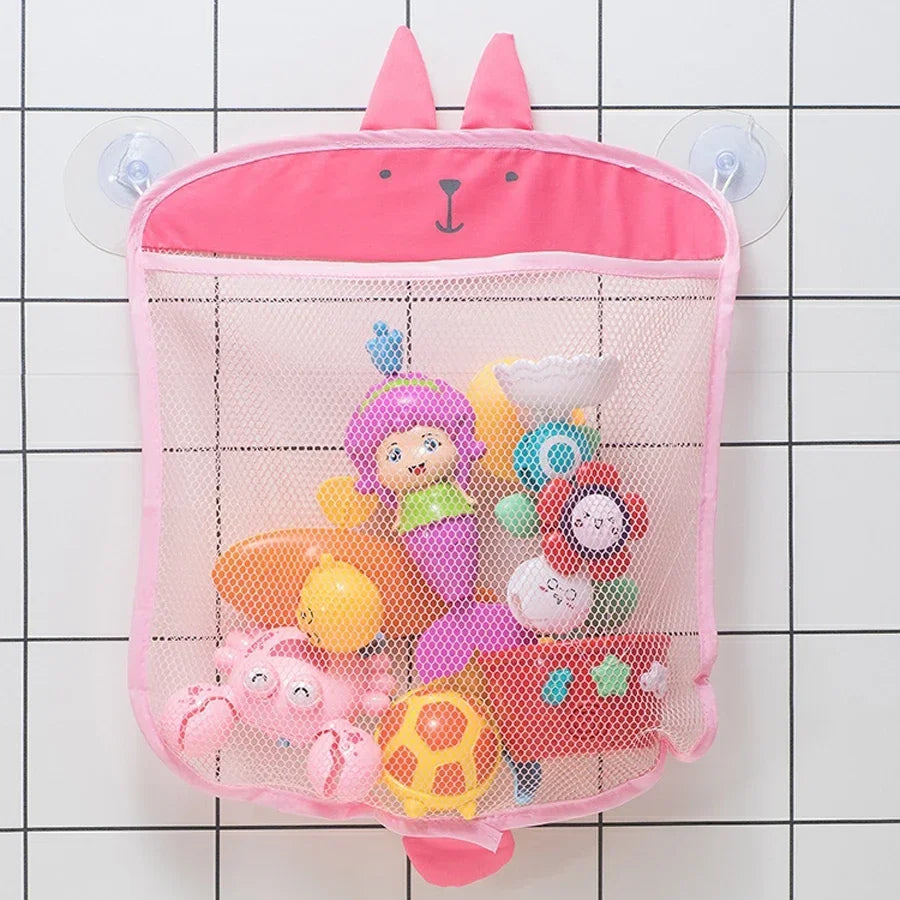 Baby Shower Toy Cute Duck Frog Net Toy Storage Bag Strong Suction Cup