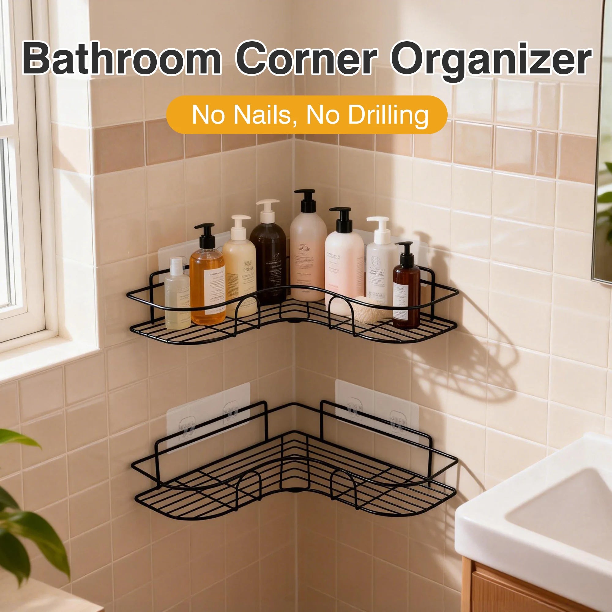 Triangle shelf, no-drill bathroom shelf, triangle stand, washbasin shelf