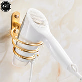 eprolo aluminum hair dryer and straightener organizer rack for bathroom, wall-mounted holder with slots for styling tools