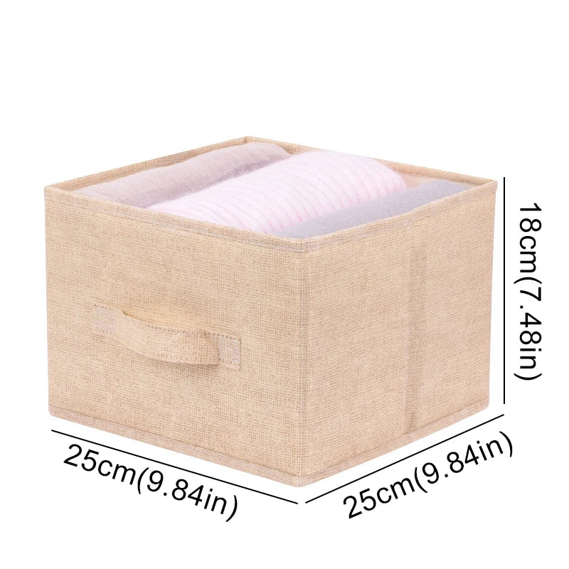 Eprolo cotton linen hanging storage bag with drawer style compartments in a wardrobe organizer for clothing and accessories.