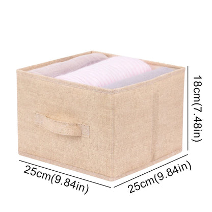 Eprolo cotton linen hanging storage bag with drawer style compartments in a wardrobe organizer for clothing and accessories.