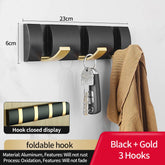 Eprolo folding door hooks towel hanger wall rack with nail-free punch design, ideal for bathroom or bedroom organization.
