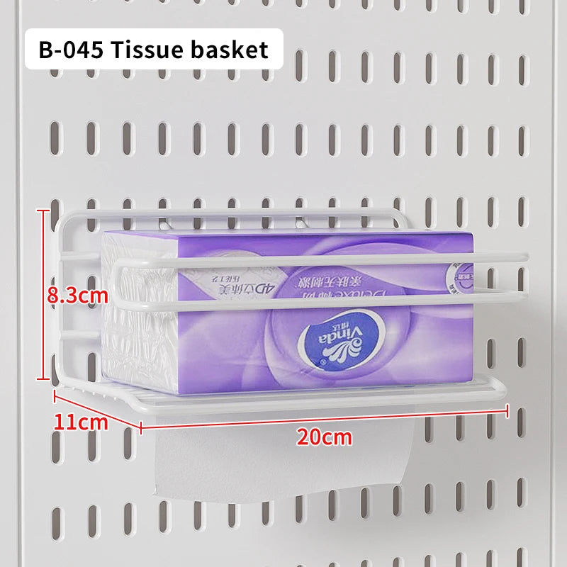 Home & Office Desktop Pegboard: Height-Adjustable Standing Storage Rack