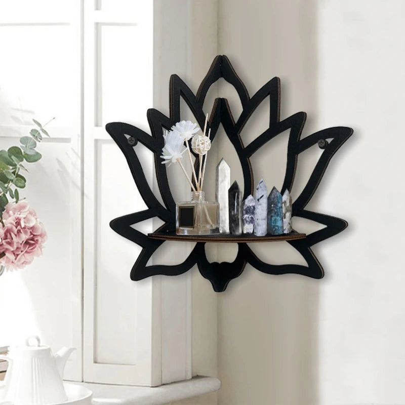 Wooden Lotus Hollow Decorative Rack Aromatherapy Organi