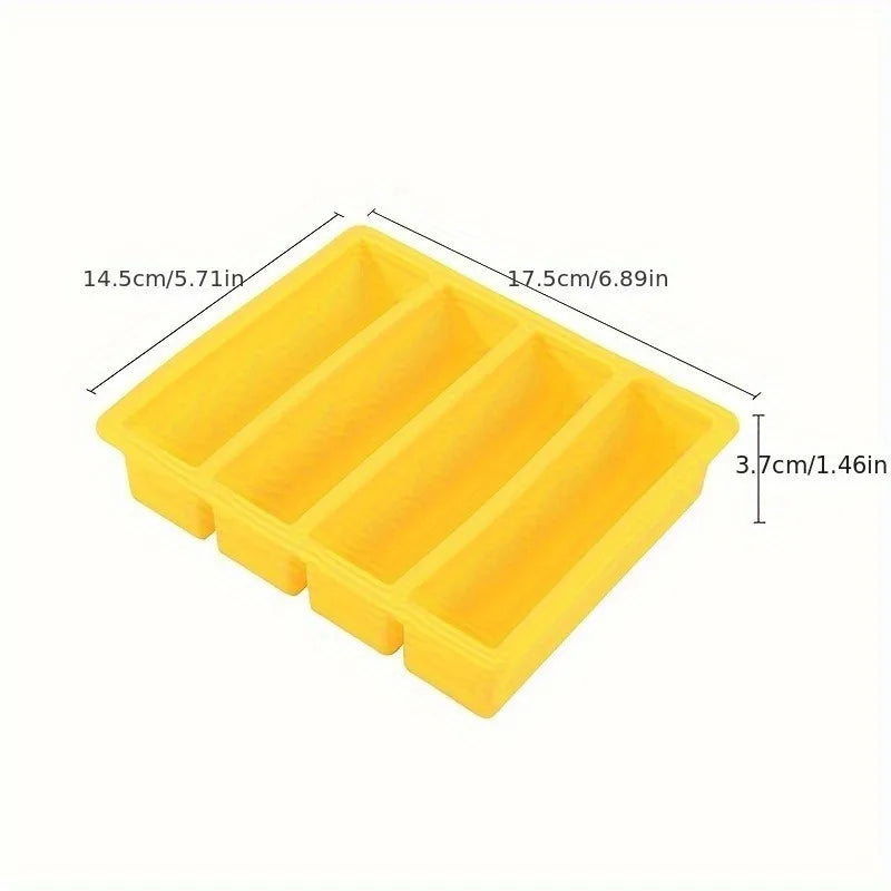 1pc Silicone Freezer Tray with Lid - Durable Kitchen Storage Container