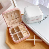 Eprolo double storage ring and earring organizer in a small zipper bag with multiple compartments for jewelry storage