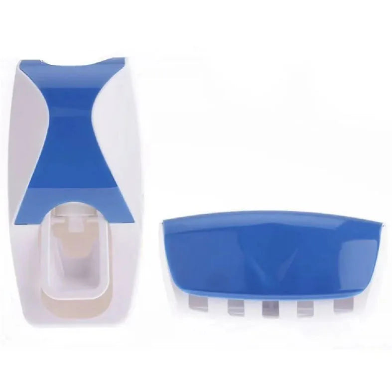Wall-Mounted Toothbrush & Toothpaste Holder Set with Automatic Dispenser