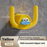 Eprolo cartoon slippers hook attached to bathroom shower storage organizer for hanging slippers and bathroom accessories.