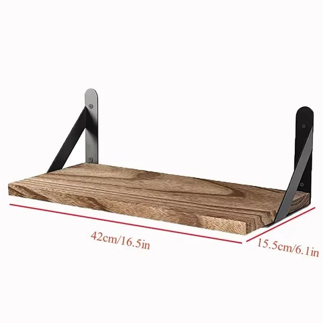 Wooden Floating Wall Shelves Bathroom Hanging Racks Shelf