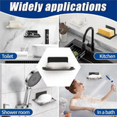 Eprolo Stenoc No Drilling Bathroom Shower Soap Holder made of aluminum alloy, wall-mounted with a sleek, modern design.
