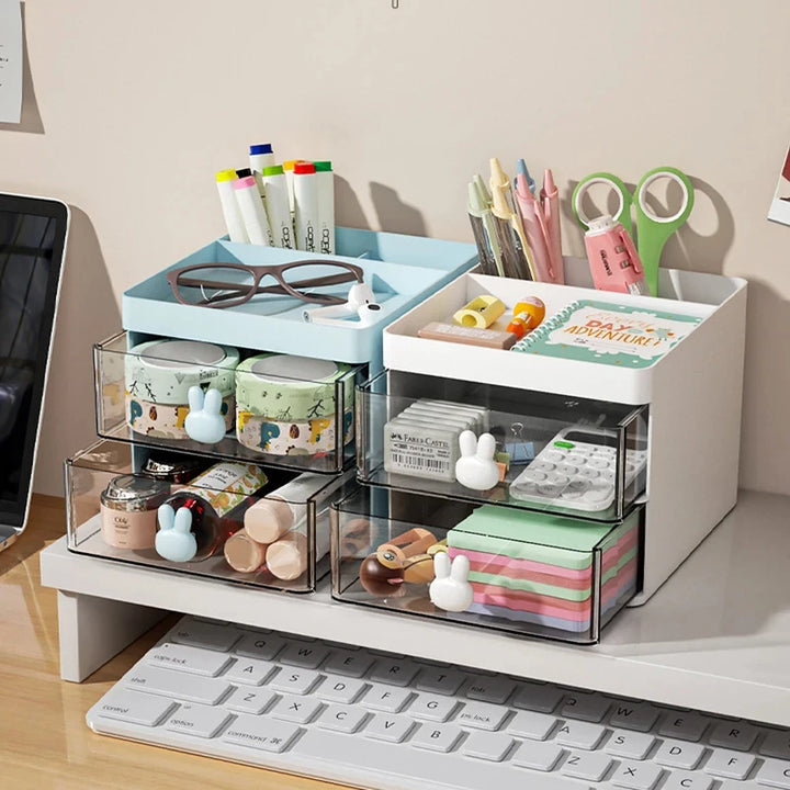 Small desktop organizer with drawers,office desktop storage box