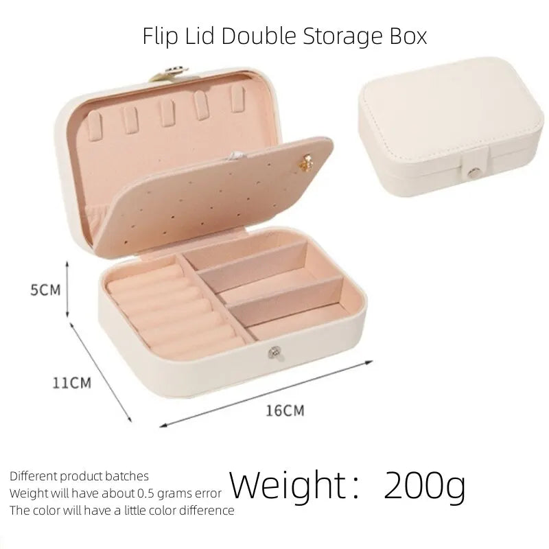 Double Storage Box Ring Earrings Organization Small Zipper Bag