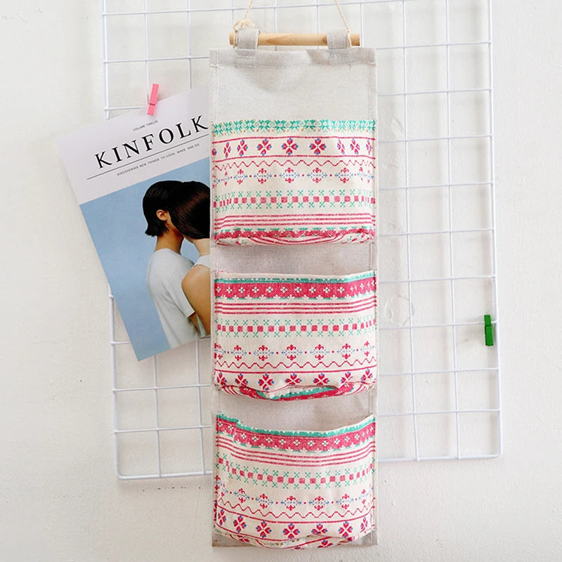Dormitory Wall Hanging Storage Home Hanging Three-Pocket Storage Bag