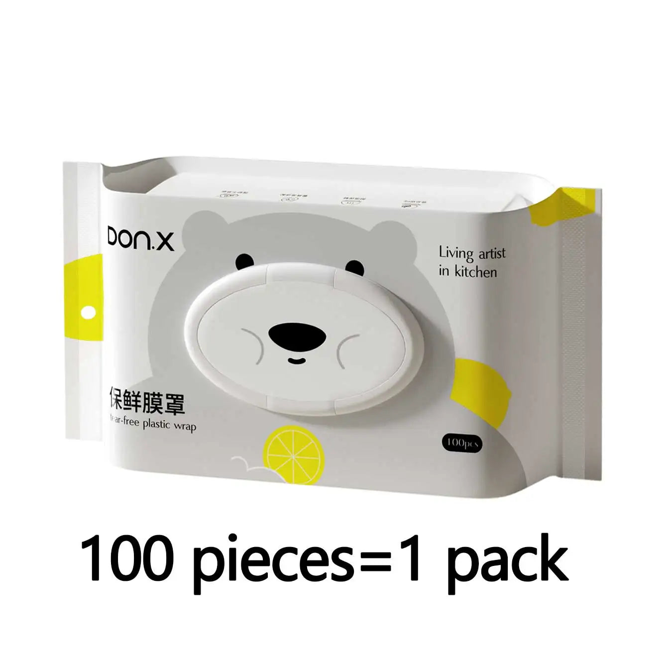 100 Pieces of Disposable Food-Grade Cling Film Covers for Home Kitchen