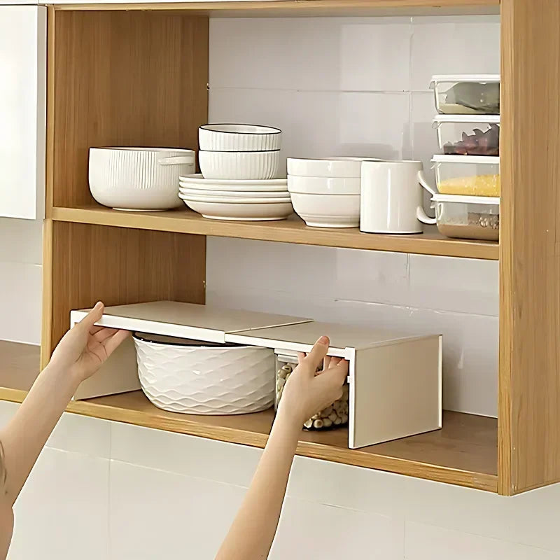 Kitchen Cupboard Organizer Retractable Cabinet Shelf Seasonin Spice Rack