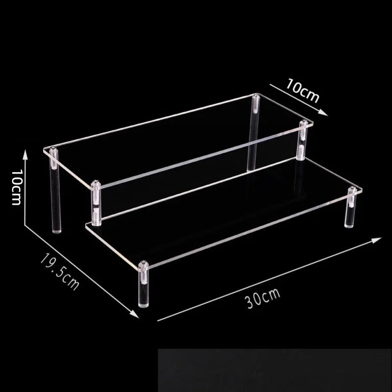 Black 1-5 Tier Acrylic Display Stand Clear Display Riser Rack for Cupcake