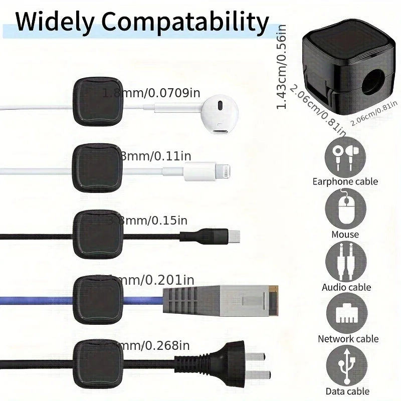 Magnetic Cable Clips Organizer Self-Adhesive Cord Holder Cable Management