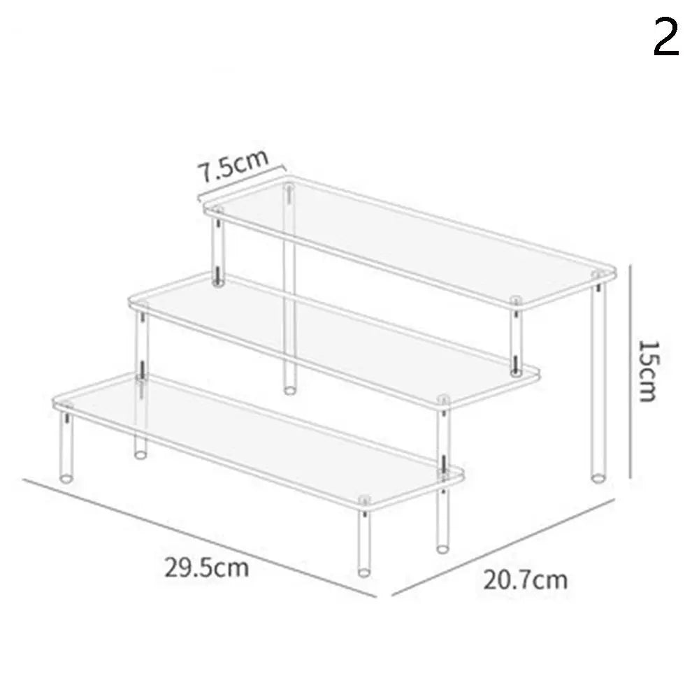 Tier Organizer Box Multi-layer Acrylic Display Stand - Transparent Storage Rack
