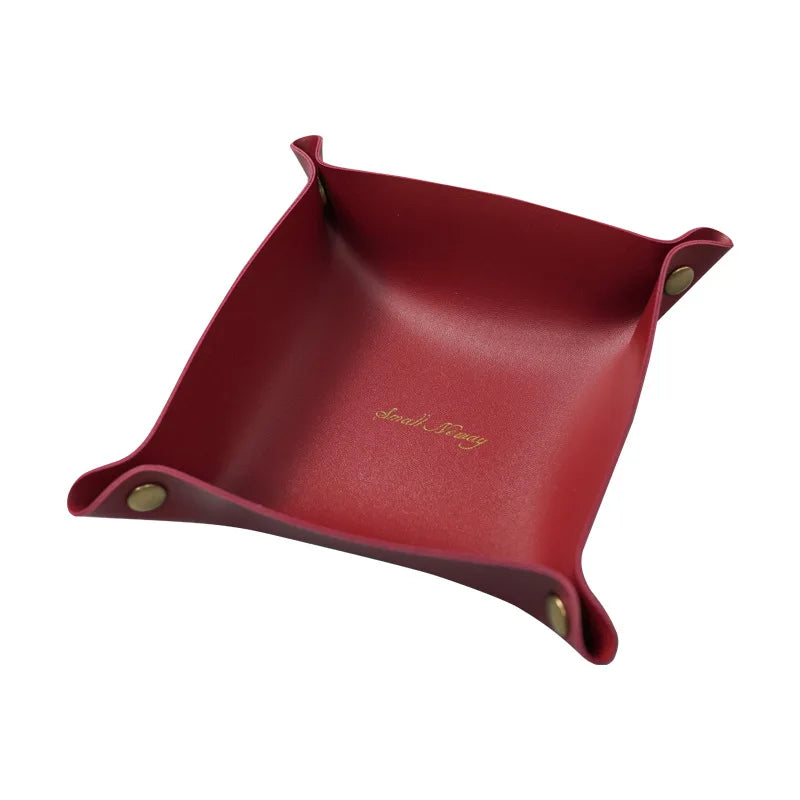 Nordic Style Leather Storage Tray Desktop Organizer Home Decoration