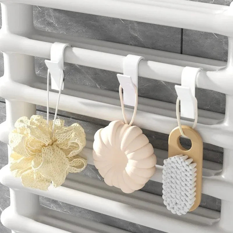 Bathroom Shower Towel Holder Hanger Heated Radiator Rail Hooks