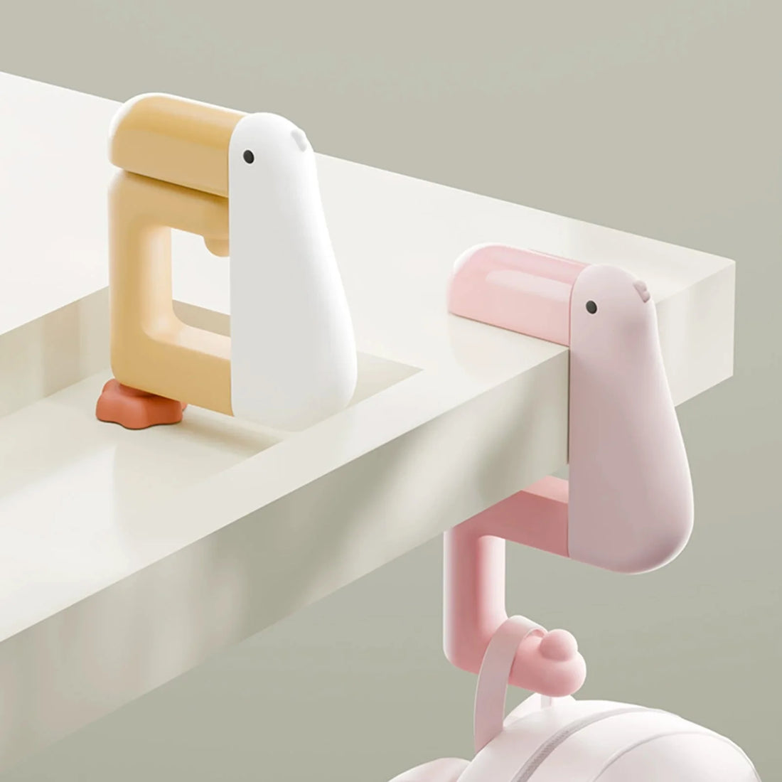 Desk Side Backpack Hook Cute Duck Shapes Bookbag Hook Multifunctional