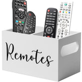 eprolo wooden remote control and stationery organizer for living room, with compartments for remote controls and pens