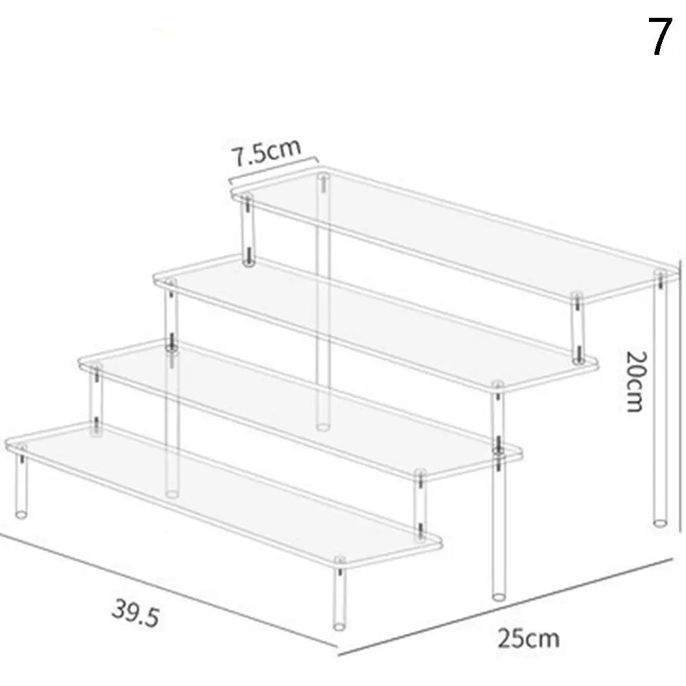Tier Organizer Box Multi-layer Acrylic Display Stand - Transparent Storage Rack