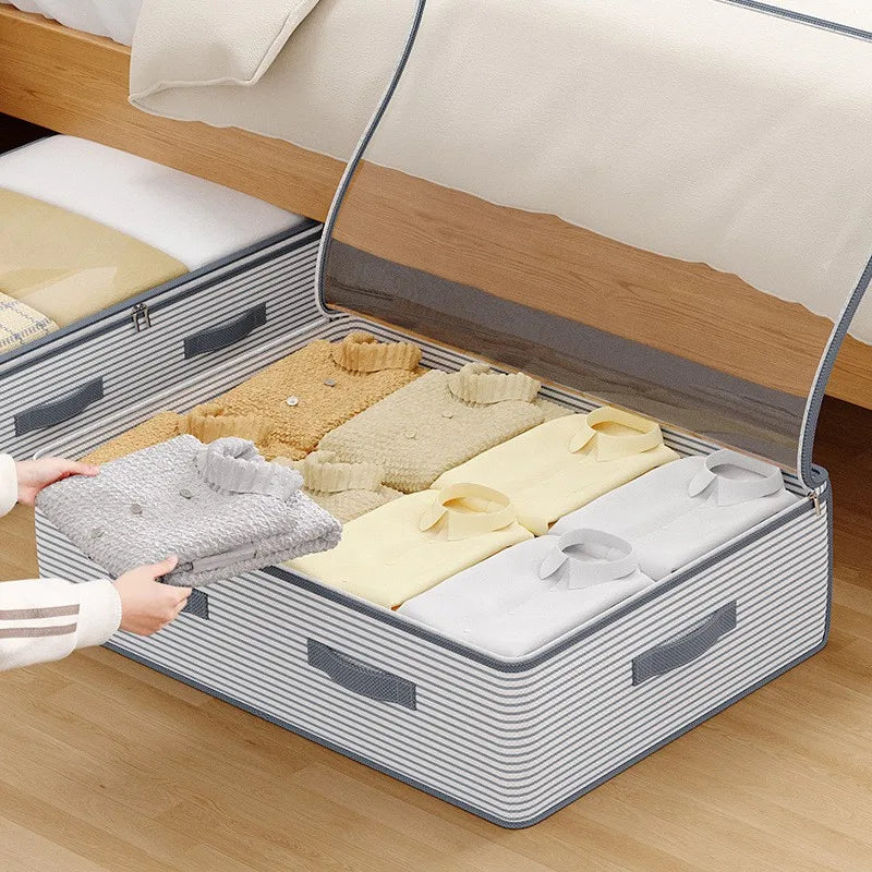 Large Storage Bag -Heavy-Duty Non-Woven FabricMulti-Layer Clothing Organizer