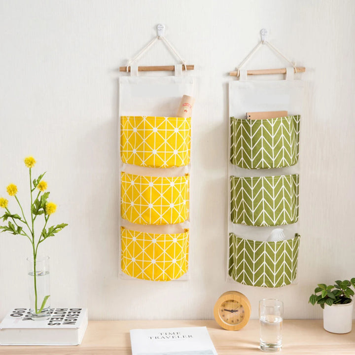 3 Pockets Hanging Organizers Waterproof Hanging Storage Bag Wall Mounted Closet Organizer Bear Flamingo Sundries Bags Home Decor
