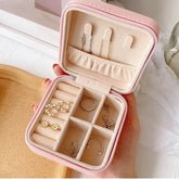 Eprolo double storage box for rings and earrings, small zipper bag with organized compartments for jewelry storage.