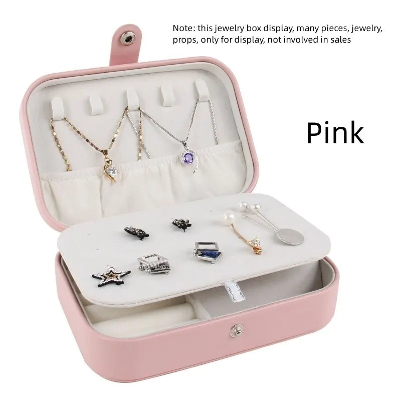 Double Storage Box Ring Earrings Organization Small Zipper Bag