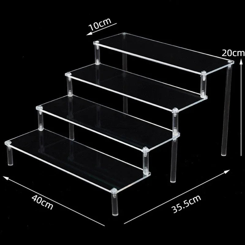 Black 1-5 Tier Acrylic Display Stand Clear Display Riser Rack for Cupcake