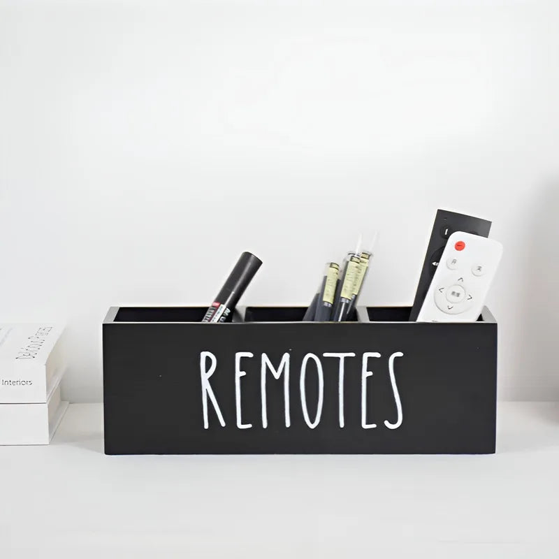Wooden Organizer for Remote Controls Stationery  for Living Room