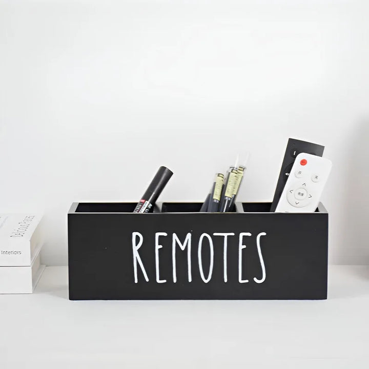 Wooden Organizer for Remote Controls Stationery  for Living Room