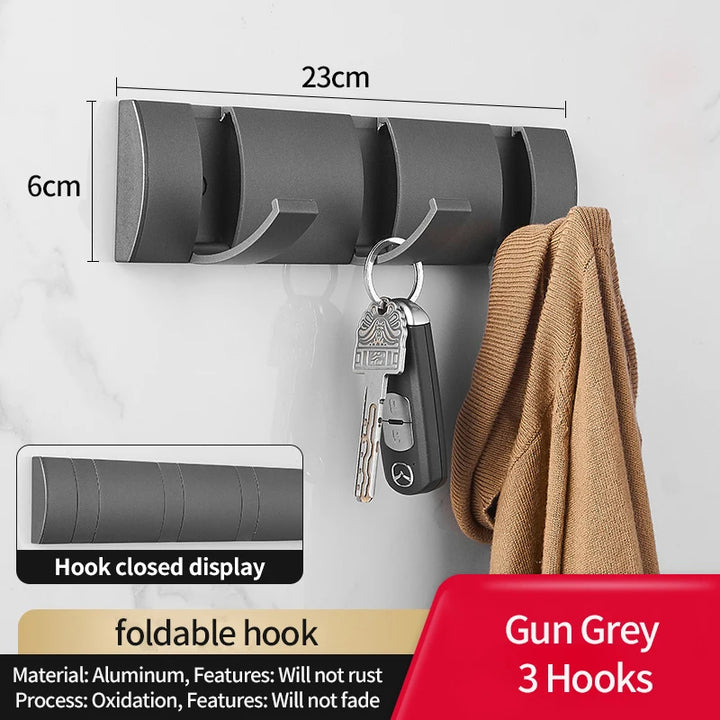 Eprolo folding door hooks towel hanger nail-free wall rack with hooks for hanging towels or accessories