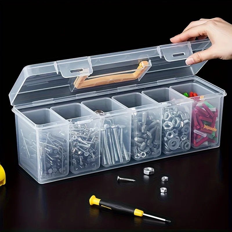 7pcs(6 Small Boxes and 1 Large Box) Tool Parts Storage Box, Household Screws