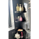 eprolo strong adhesive no drill shower shelf, upgraded wall mount for bathroom storage, sleek and durable design