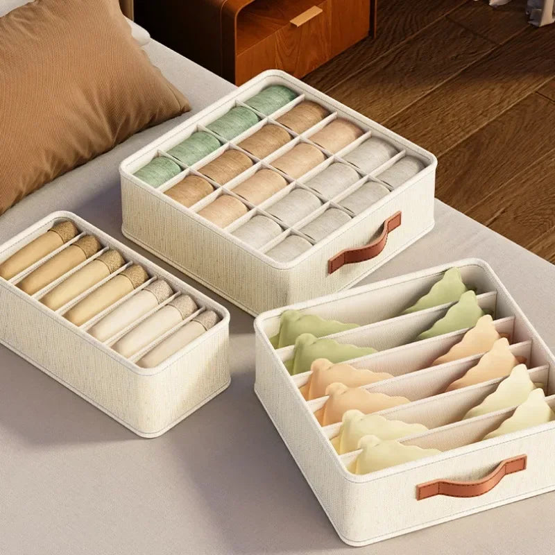 1-5PCSFabric Drawer Organizers for Underwear Socks Bras - Closet Storage