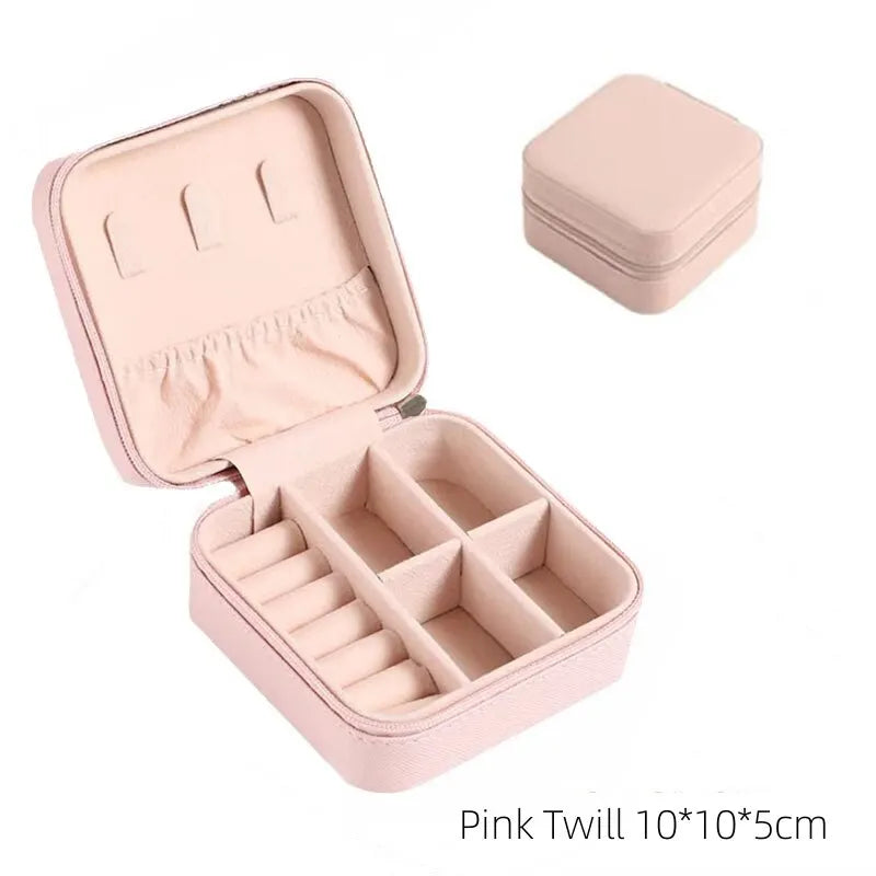 Double Storage Box Ring Earrings Organization Small Zipper Bag