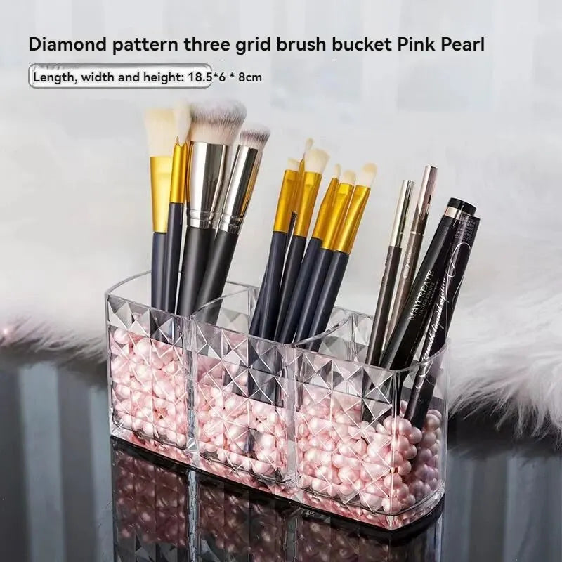 1Pcs/2Pcs Diamond Patterned Mirror Cabinet Storage Box, Storage Rack