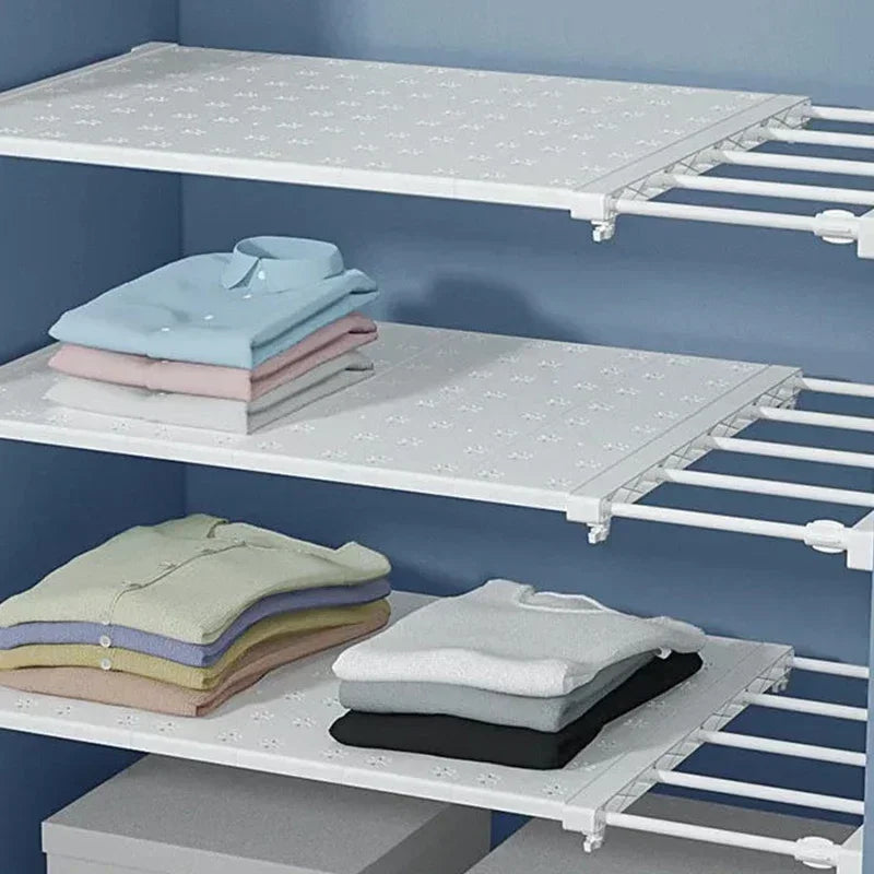 White Expandable Divider Punch-free Retractable Layers Wardrobe Storage