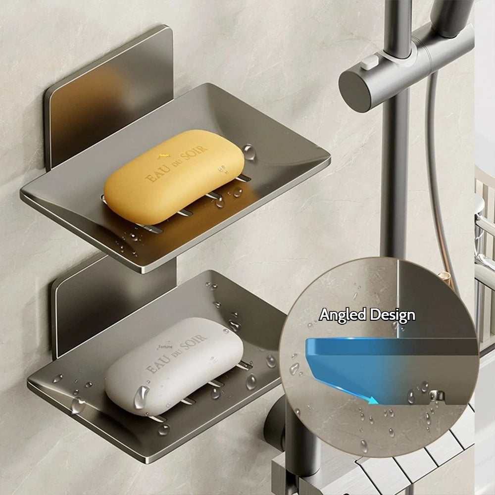 Stenoc No Drilling Bathroom Shower Aluminum Alloy Soap Holder Bathroom
