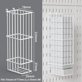 Height-adjustable eprolo home and office desktop pegboard standing storage rack with hooks and compartments for organization.