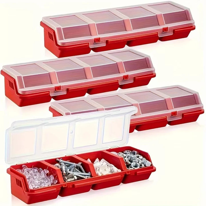 1Pc/2Pcs Multi-Compartment Organizer Box For Screws Storage Case