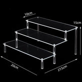 Eprolo black 1-5 tier acrylic display stand with clear riser rack for cupcakes, showcasing multiple levels for dessert presentation.