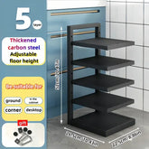 Eprolo adjustable stainless steel kitchen pot rack organizer with hooks for convenient cookware storage and easy access.