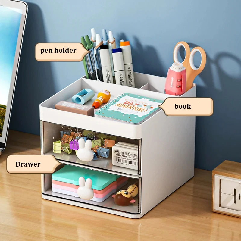 Small desktop organizer with drawers,office desktop storage box